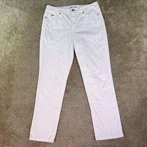 Nine West Women's Gramercy Crop Jeans Size 6 White 30x26 Mid Rise E592